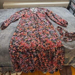 H&M Floral Long Sleeve Maxi Dress